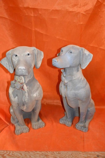(2) DOGS, UNPAINTED, 27"H
