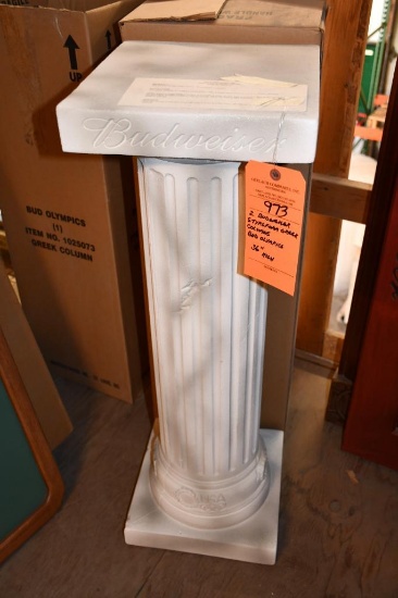 (2) BUDWEISER STYROFOAM GREEK COLUMNS, BUD OLYMPICS, 36"H