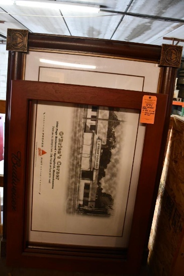 LARGE URETHANE FRAMES, 2-BUD 36" X 48" 1-OBRIENS CORNER, 40" X 60"