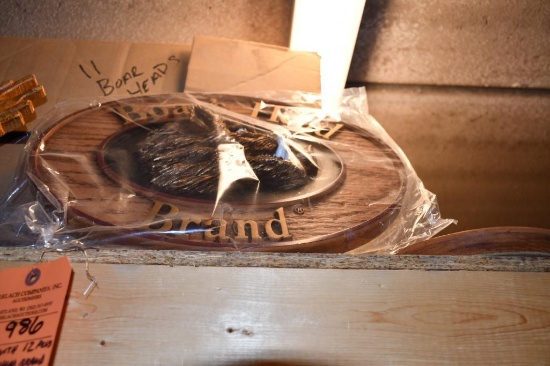 BOX W/12+ BOARS HEAD BRAND OVAL WALL SIGNS, 16"W X 10"H