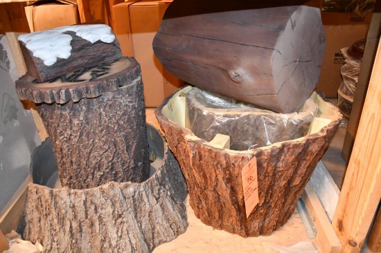 SECTON OF ASSORTED STUMP/LOG DISPLAYS/SIGNS