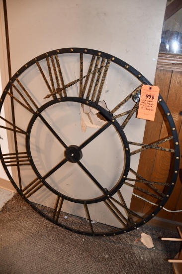 LARGE METAL CLOCK FRAME, ONLY 1 HAND, 44" DIA