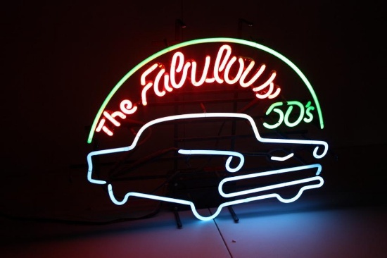 THE FABULOUS 50'S NEON WALL ADVERTISING SIGN