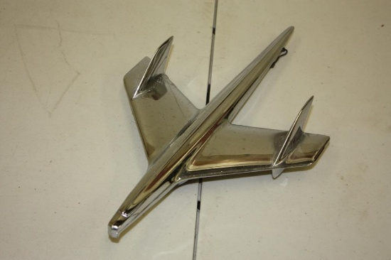 VINTAGE 1955 CHEVY HOOD ORNAMENT, CHROME HOOD BIRD