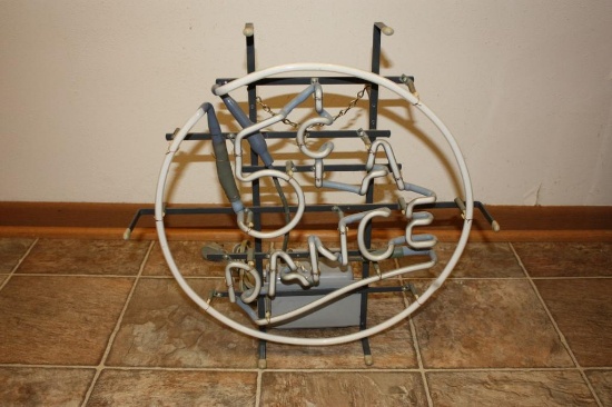 VINTAGE NEON ADVERTISING SIGN, 5 CENTS A DANCE
