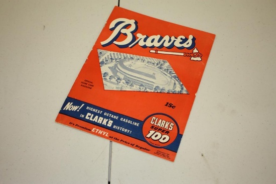 1953 MILWAUKEE BRAVES SCORE CARD MAGAZINE, CLARKS SUPER 100 MLB