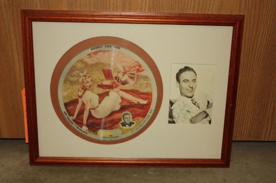 AUTOGRAPHED ART KASSEL BOGUE PICTURE DISC 78 FRAMED AND MATTED, 20" X 16" R-714