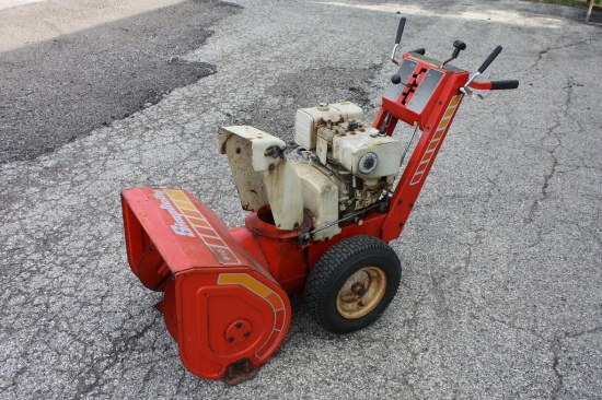 VINTAGE SIMPLICITY 860 8HP 2 STAGE SNOWBLOWER, BRIGGS ENGINE, SELF PROPELLED, ENGINE TURNS OVER