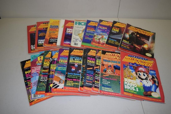 BOX WITH 20+ VINTAGE NINTENDO POWER MAGAZINES 1980'S