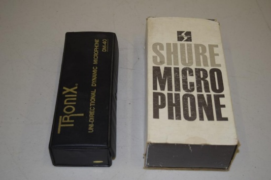 (2) VINTAGE MICROPHONES, SHURE 588SA TRONIX DM-40 IN BOXES