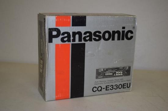 VINTAGE PANASONIC CQ-E330EU AFTER MARKET, AM/FM STEREO CASSETTE CAR RADIO LIKE NEW, IN BOX!