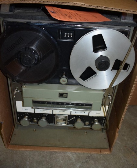 VINTAGE CONCERT ONE REVERSE-O-MATIC, 7" REEL TO REEL TAPE PLAYER 801A