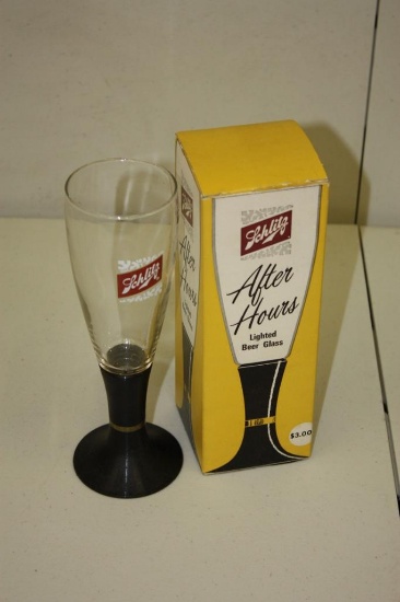 1965 SCHLITZ AFTER HOURS LIGHTED BEER GLASS IN A BOX