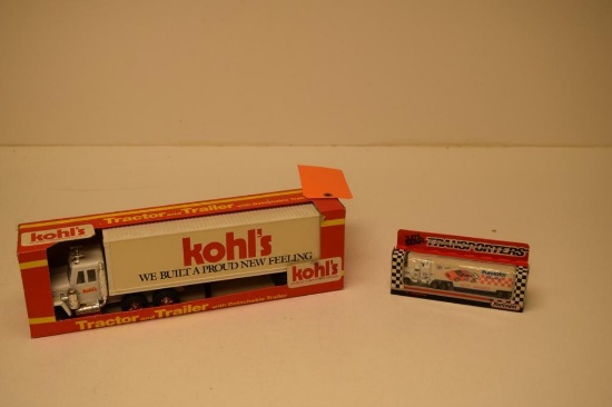KOHLS TOY TRACTOR AND TRAILER AND MATCHBOX TRACTOR