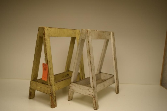 WOOD SAW HORSES VINTAGE AS SHOWN