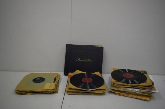 BOX OF UNIQUE 78 RPM ONE SIDED RECORDS