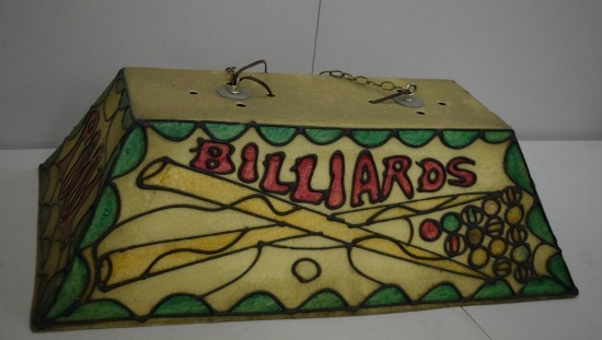 VINTAGE HANGING POOL TABLE LAMP BILLIARDS