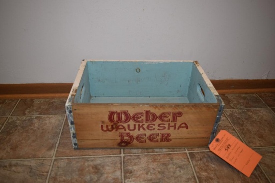 WEBER WAUKESHA BEER WOODEN CRATE VINTAGE