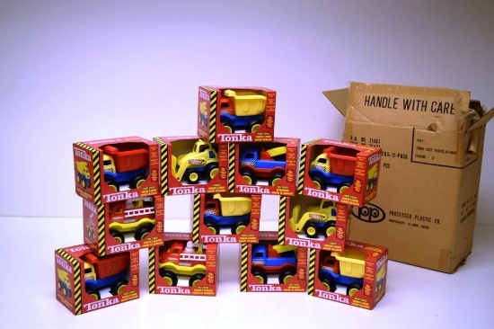 LARGE LOT OF 10+ ASSORTED TONKA TRUCKS, NEW IN BOX