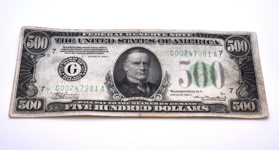 $500 DOLLAR BILL-G MCKINLEY, G00247981A