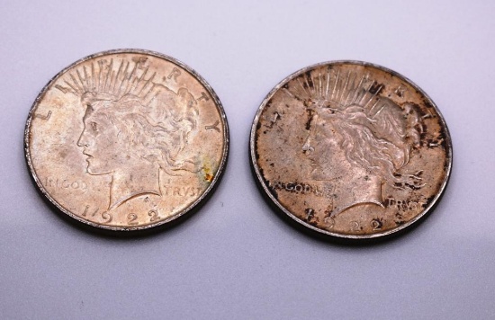 (2) PEACE SILVER DOLLAR WITH LADY LIBERTY