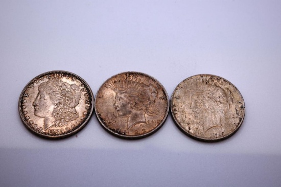 (3) LIBERTY SILVER DOLLARS; 1921, 1922, 1928