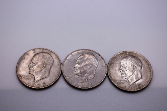 (3) SILVER DOLLARS; 1972