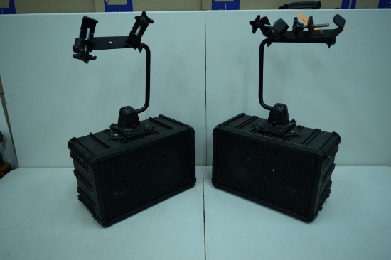 PAIR OF VINTAGE PANASONIC SPEAKERS MODEL; WS-A80WITH BRACKETS P.A. STYLE