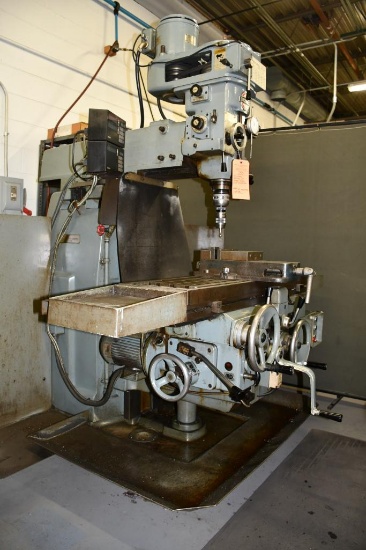 SHIZUOKA VERTICAL MILL, MODEL VHR-A, S/N NR09486, 43W X 11"D T-SLOT TABLE,