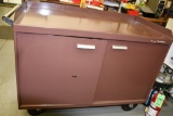 KENNEDY VERSA BENCH DOUBLE DOOR WORKBENCH ON CASTERS WITH LEVELING FOOT, 4 INTERIOR DRAWERS AND