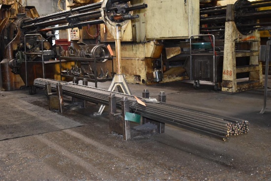 (2) SMALL STOCK STANDS WITH HEXAGON STOCK UP TO 12' LONG