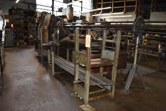(5) STACKABLE STOCK STANDS WITH ASSORTED STOCK; HEXAGON AND SOME ROUND - 12' LENGTHS