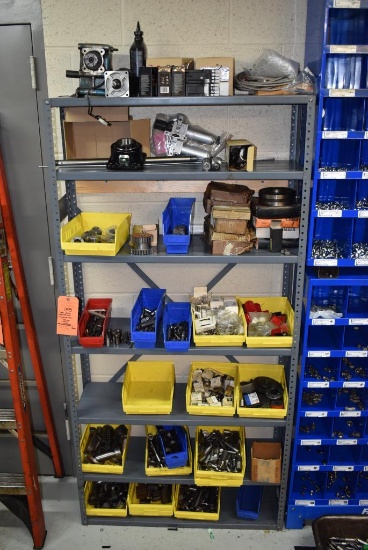 METAL SHELVING UNIT WITH SEVEN SHELVES WITH CONTENTS; TOOLING, PARTS & MISC., 3'W x 1'D x 73"H