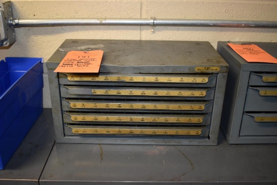 Five Drawer Cabinet With Wire Gauge Drill Bits