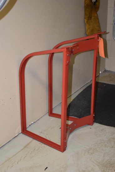 RED METAL 55 GALLON DRUM STAND **NO WHEELS**