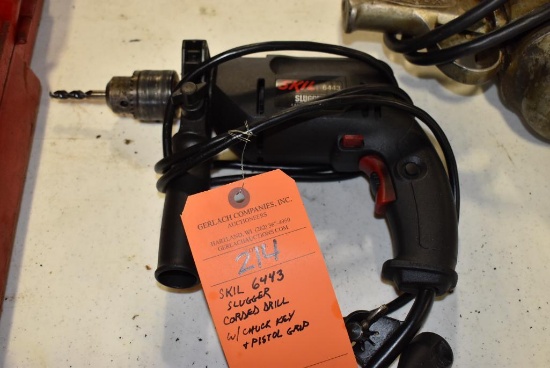 SKIL 6443 SLUGGER CORDED DRILL WITH CHUCK KEY AND PISTOL GRIP