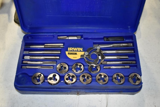 IRWIN/HANSOM TAP & DIE SET #4 THRU 1/2" AND MENARDS SET - BOTH INCOMPLETE