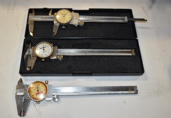 (3) ASSORTED 6" DIAL CALIPERS - (1) WESTWARD, (1) SPI AND (1) MITUTOYO