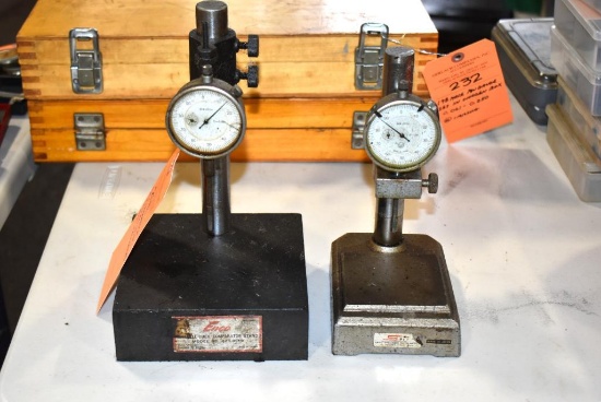 (2) COMPARATOR STANDS WITH DIAL INDICATORS