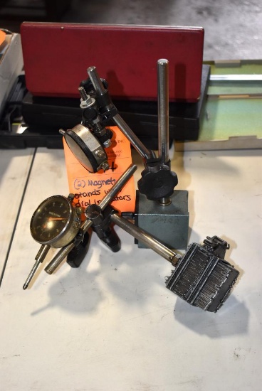 (2) MAGNETIC STANDS WITH DIAL INDICATORS