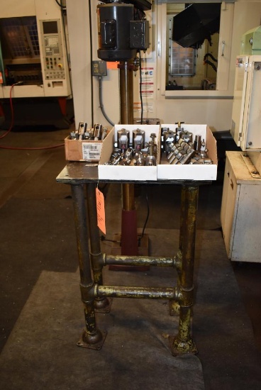 ASSORTED TOOLING AND SMALL HEAVY DUTY STEEL STAND