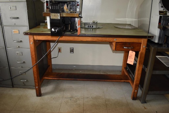 WOODEN DRAFTING TABLE - NO CONTENTS
