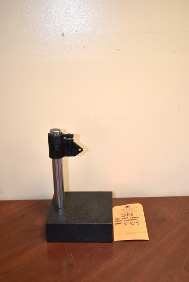 DIAL GAGE STAND - BRAND UNKNOWN, BASE IS 6"L x 6"W x 2"H