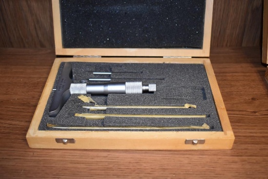 (2) DEPTH MICROMETER - BRAND UNKNOWN, 0-6" WITH CASE - *MISSING 2 PIECES* AND ADDITIONAL DEPTH