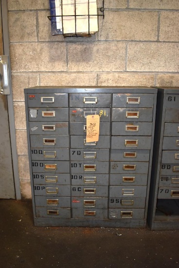 Steelmaster 30 Drawer Cabinet With Contents; Tooling And Misc. - Some Handles Are Missing