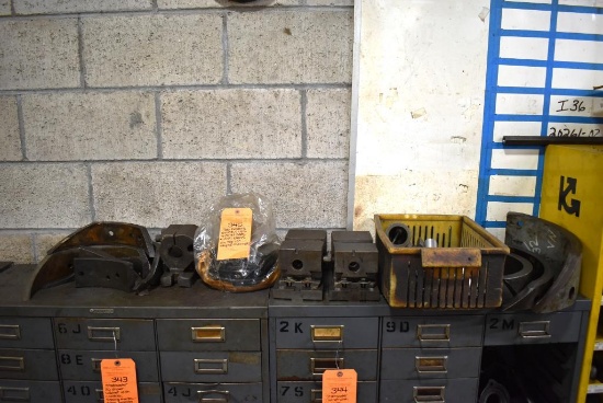 Tool Holders, Cams, Clutch And Collet Pades And Drill Sleeve On Top Of These Cabinets