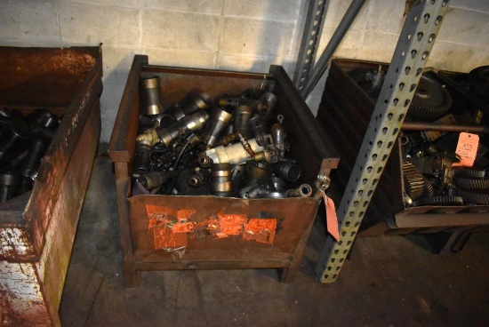 36" x 28" BIN WITH ASSORTED COLLETS, ETC.