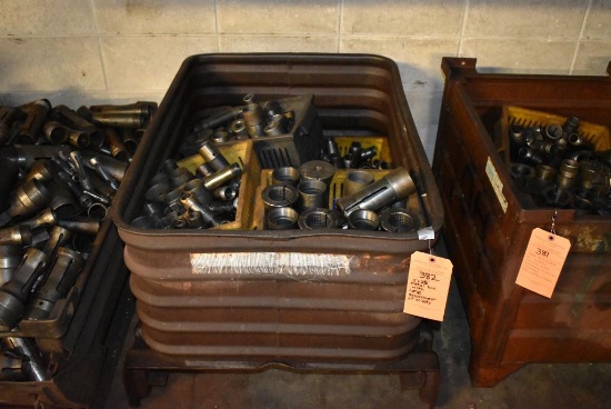 3' x 25" METAL BIN WITH LARGE ASSORTMENT OF COLLETS