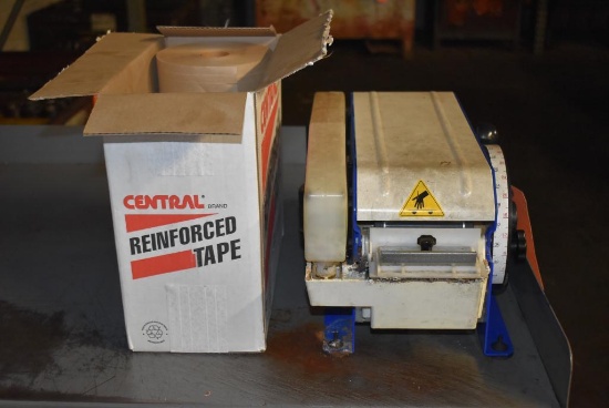 U-LINE H-725 TAPE DISPENSER AND (2) BOXES OF U-LINE S-6564 GUSSETED 3 MIL PLASTIC POLY BAGS