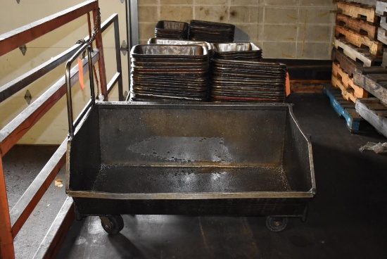 ROLLING SHAVING CART, NO CONTENTS, 43"L x 28"D x 22"H